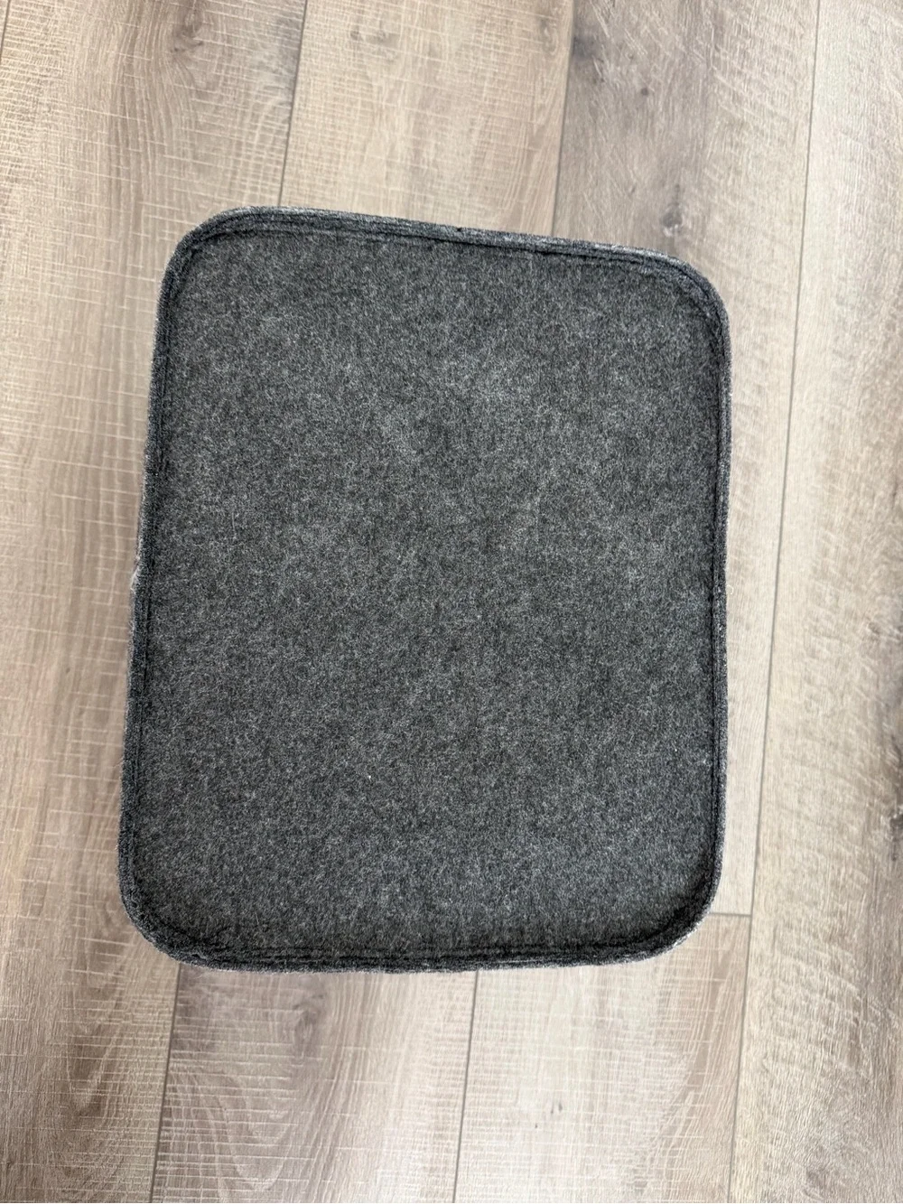 Like new dark gray Felt Basket with Stitching - Brightroom